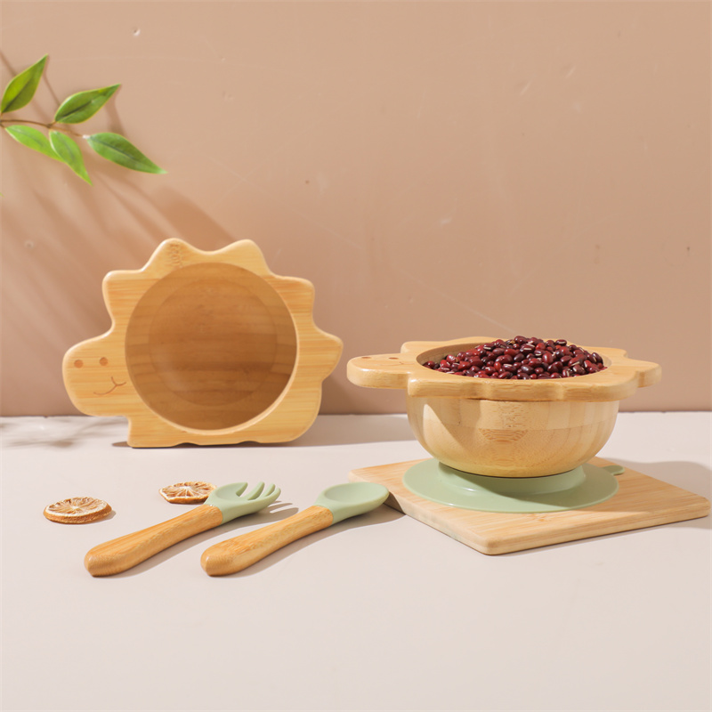 Baby Wooden Tableware Set Dino - Bamboo Cutlery Set review and price