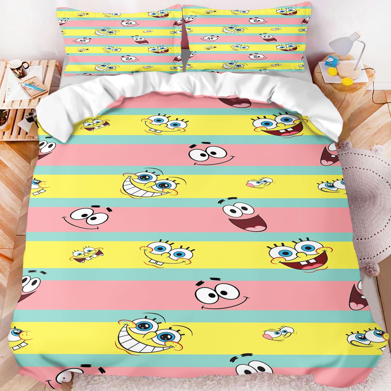 SpongeBob SquarePants All Char - Linen Duvet Cover review and price