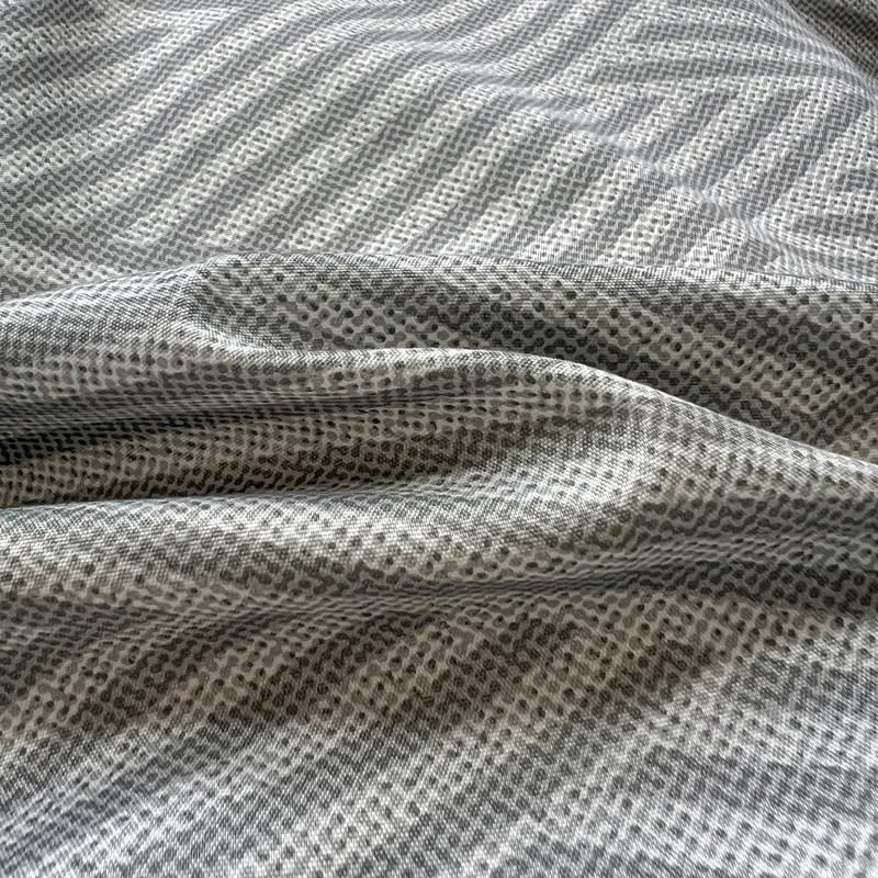 4PC Grey Geometric Bedding Set - Linen Duvet Cover review and price