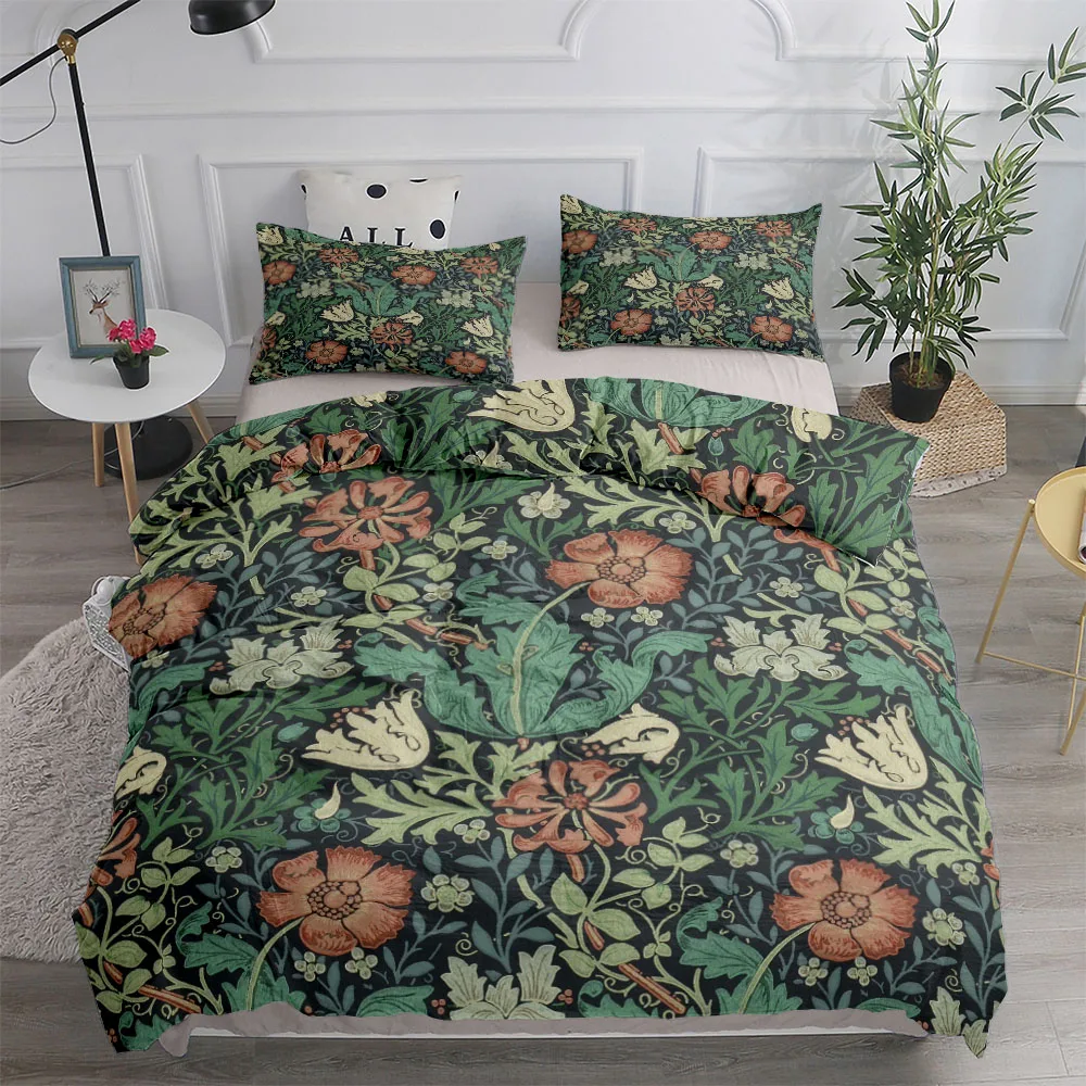 William Morris Neoclassical Fl - Linen Duvet Cover review and price