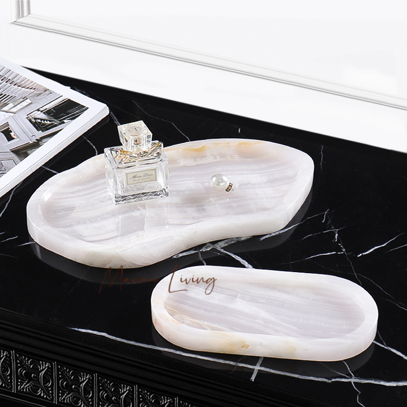 White Onyx Natural Marble Tray - Scented Candle Luxury review and price