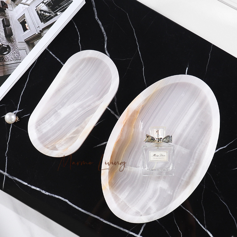 White Onyx Natural Marble Tray - Scented Candle Luxury review and price