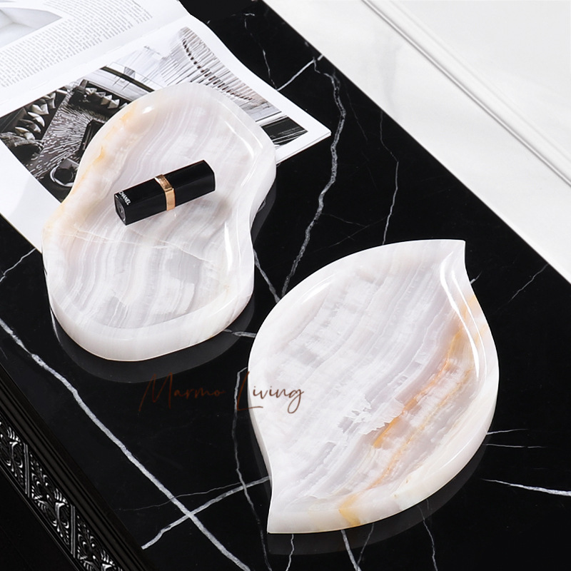 White Onyx Natural Marble Tray - Scented Candle Luxury review and price
