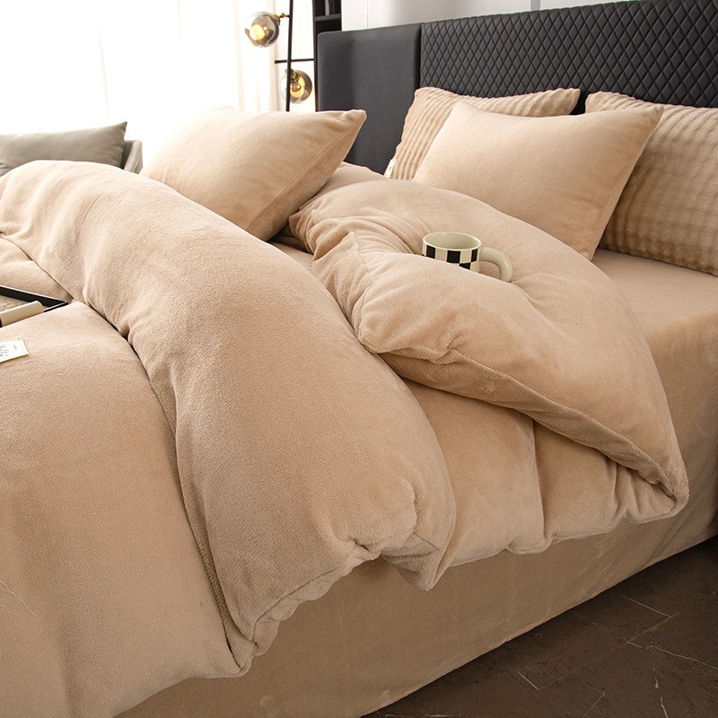 Thickened Milk Velvet Four-Pie - Linen Duvet Cover review and price