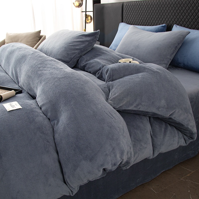 Thickened Milk Velvet Four-Pie - Linen Duvet Cover review and price