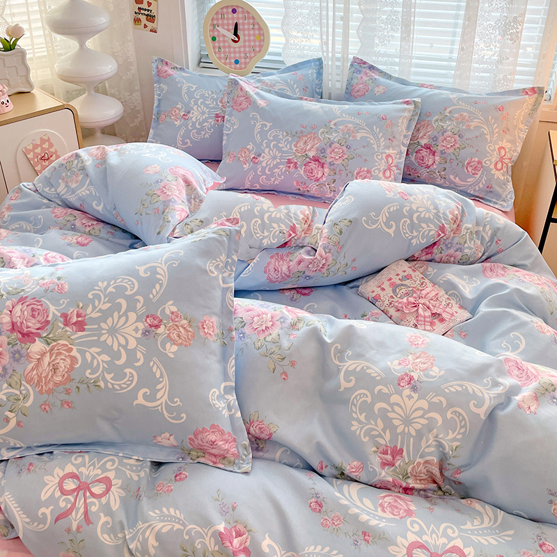 4pc Pastoral Bedding Set Soft  - Linen Duvet Cover review and price