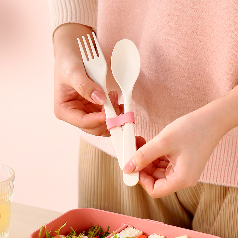 Portable Lunch Box Bamboo Fibe - Bamboo Cutlery Set review and price