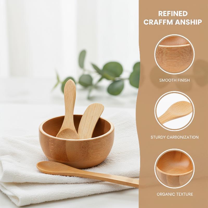 3pcs Mini Size Bamboo Diy Face - Bamboo Cutlery Set review and price